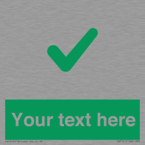 Custom green background, green tick sign